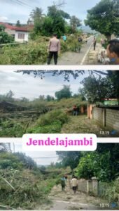 Akses Jalan Terputus 3 Hari, Rumpun Bambu 20 Meter Menutupi Jalan di Sebelah Jembatan Perbatasan Sungai Tutung – Kota Lanang