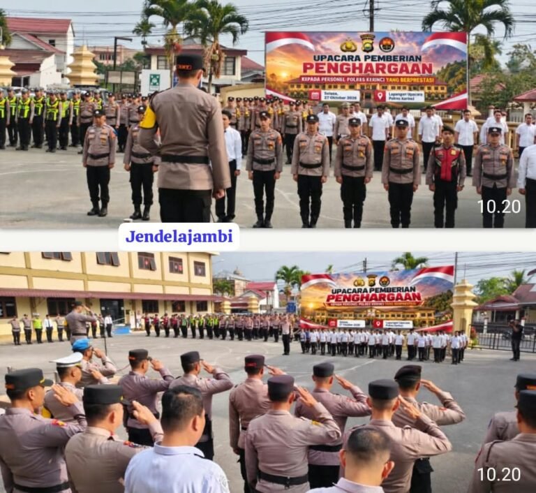 10 Personel Polres Kerinci Terima Penghargaan, Kapolres AKBP Hernawan Tekankan Pentingnya Dedikasi